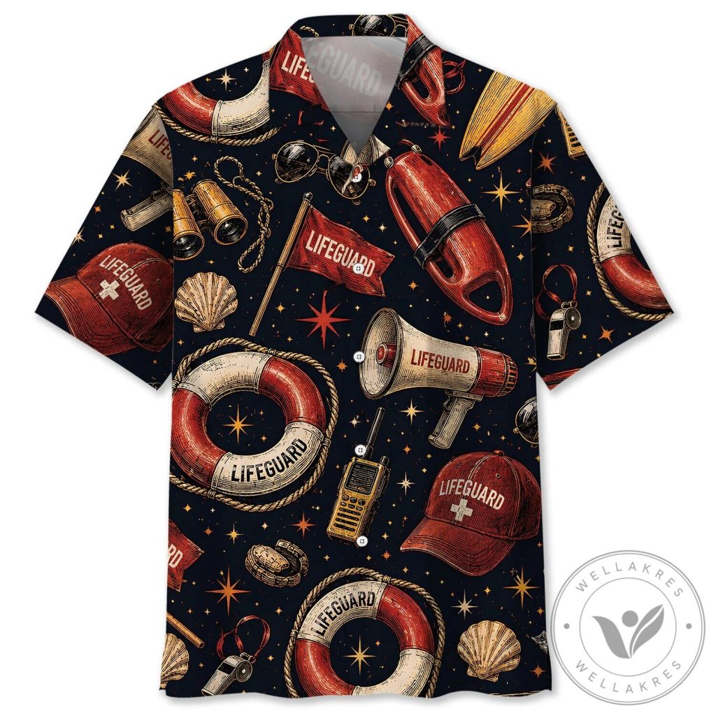 Vintage Lifeguard Hawaiian Shirt, Beach Patrol Summer Vacation Apparel Vintage Lifeguard Hawaiian Shirt, Beach Patrol Summer Vacation Apparel