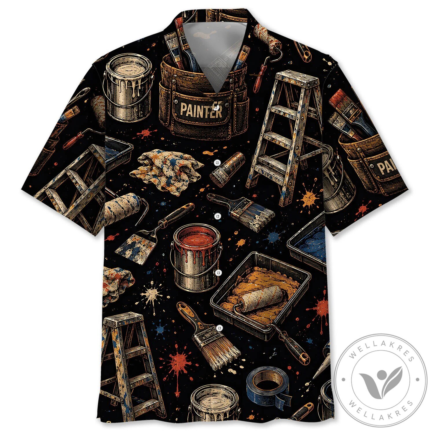 Vintage Painter Tools Hawaiian Shirt for Men and Women