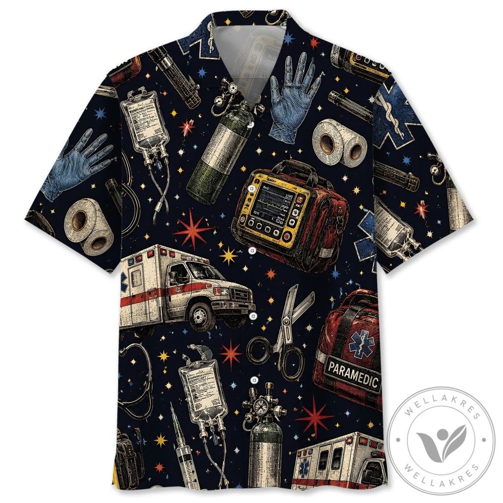 Vintage Paramedic Emergency Medical Services Hawaiian Shirt Vintage Paramedic Emergency Medical Services Hawaiian Shirt