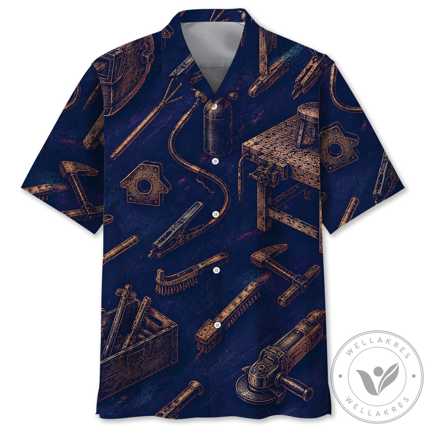 Vintage Welder Tools Pattern Men's Hawaiian Shirt
