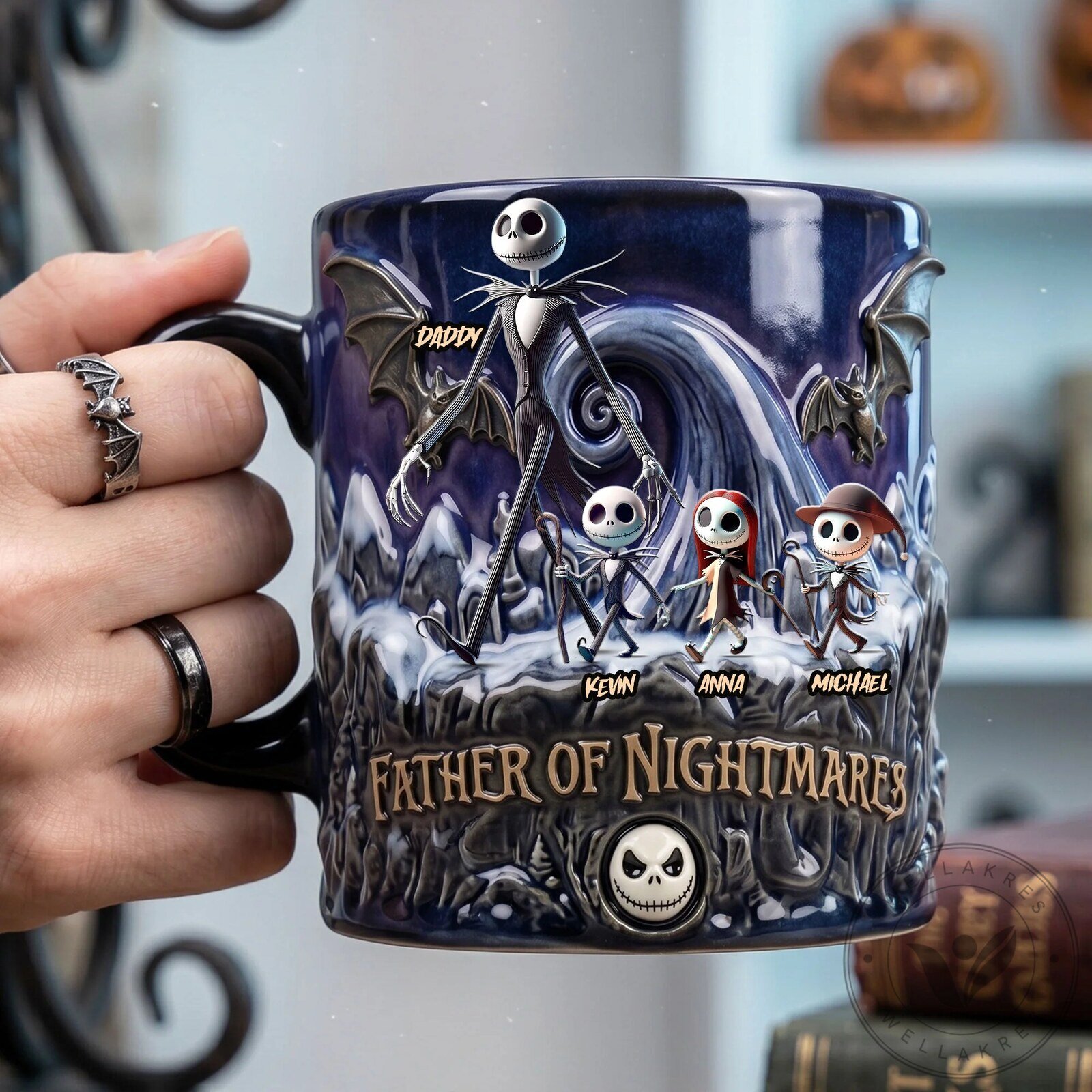 Father of Nightmares Magic Coffee Mug, Personalized Jack Skellington Family Gift