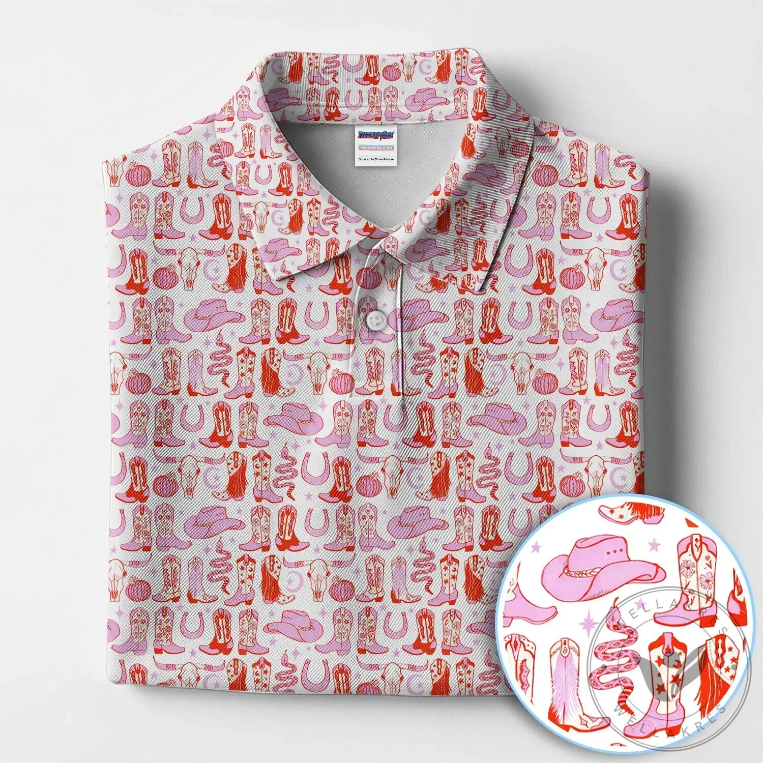 Pink Western Cowboy Boots Pattern Polo Shirt, Country Rodeo Style Shirt For Men 19 Pink Western Cowboy Boots Pattern Polo Shirt, Country Rodeo Style Shirt For Men