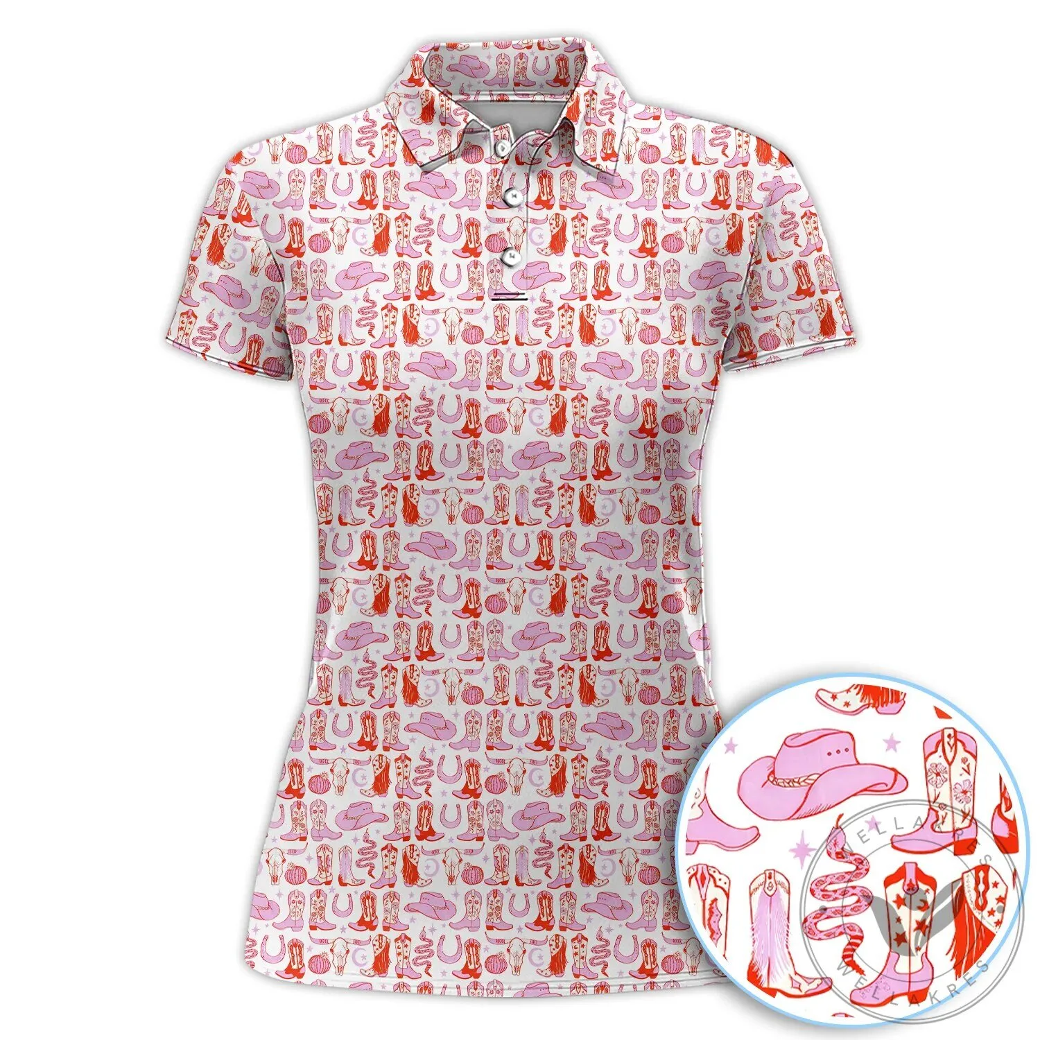 Pink Western Cowboy Boots Pattern Polo Shirt, Country Rodeo Style Shirt For Men 22 Pink Western Cowboy Boots Pattern Polo Shirt, Country Rodeo Style Shirt For Men