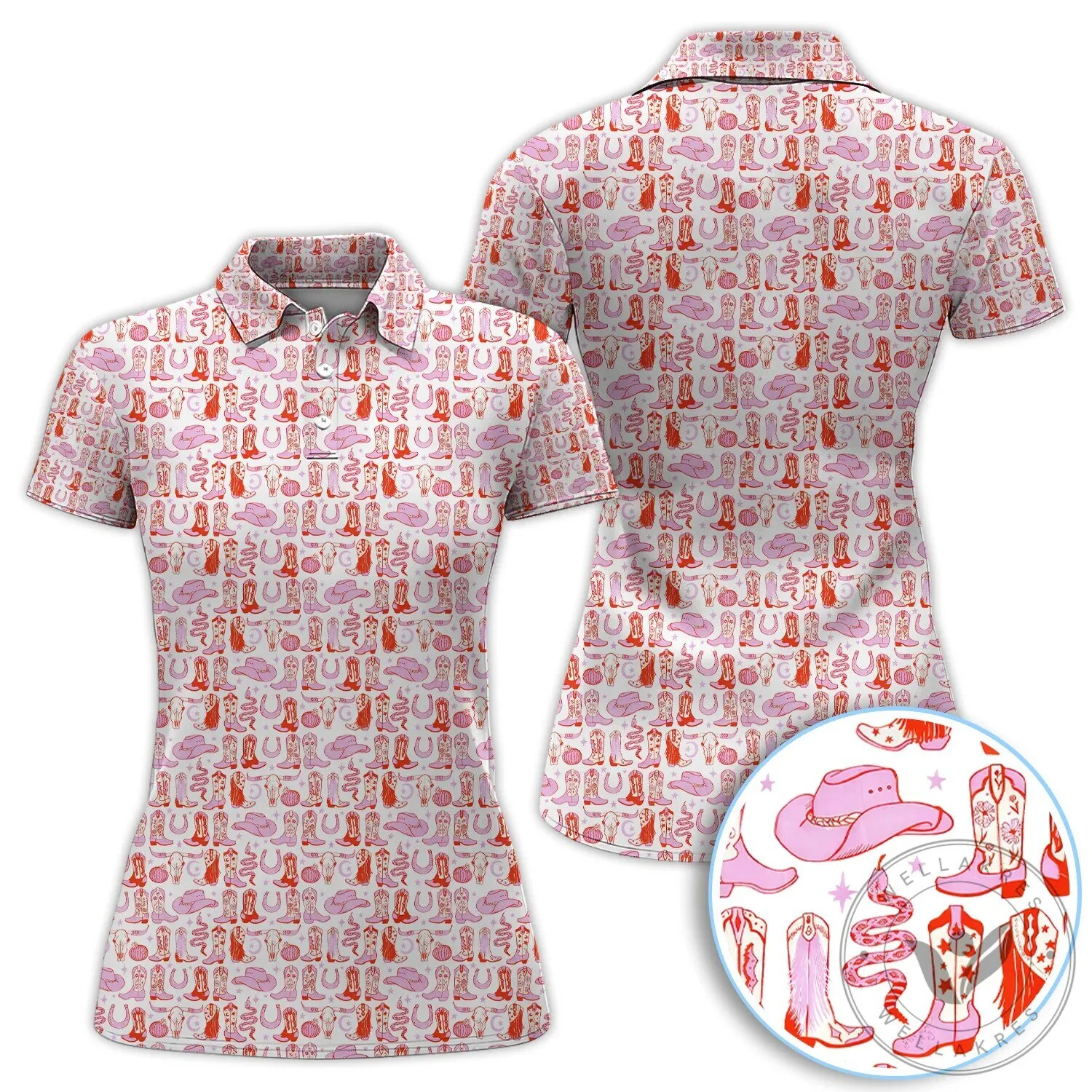 Pink Western Cowboy Boots Pattern Polo Shirt, Country Rodeo Style Shirt For Men 23 Pink Western Cowboy Boots Pattern Polo Shirt, Country Rodeo Style Shirt For Men