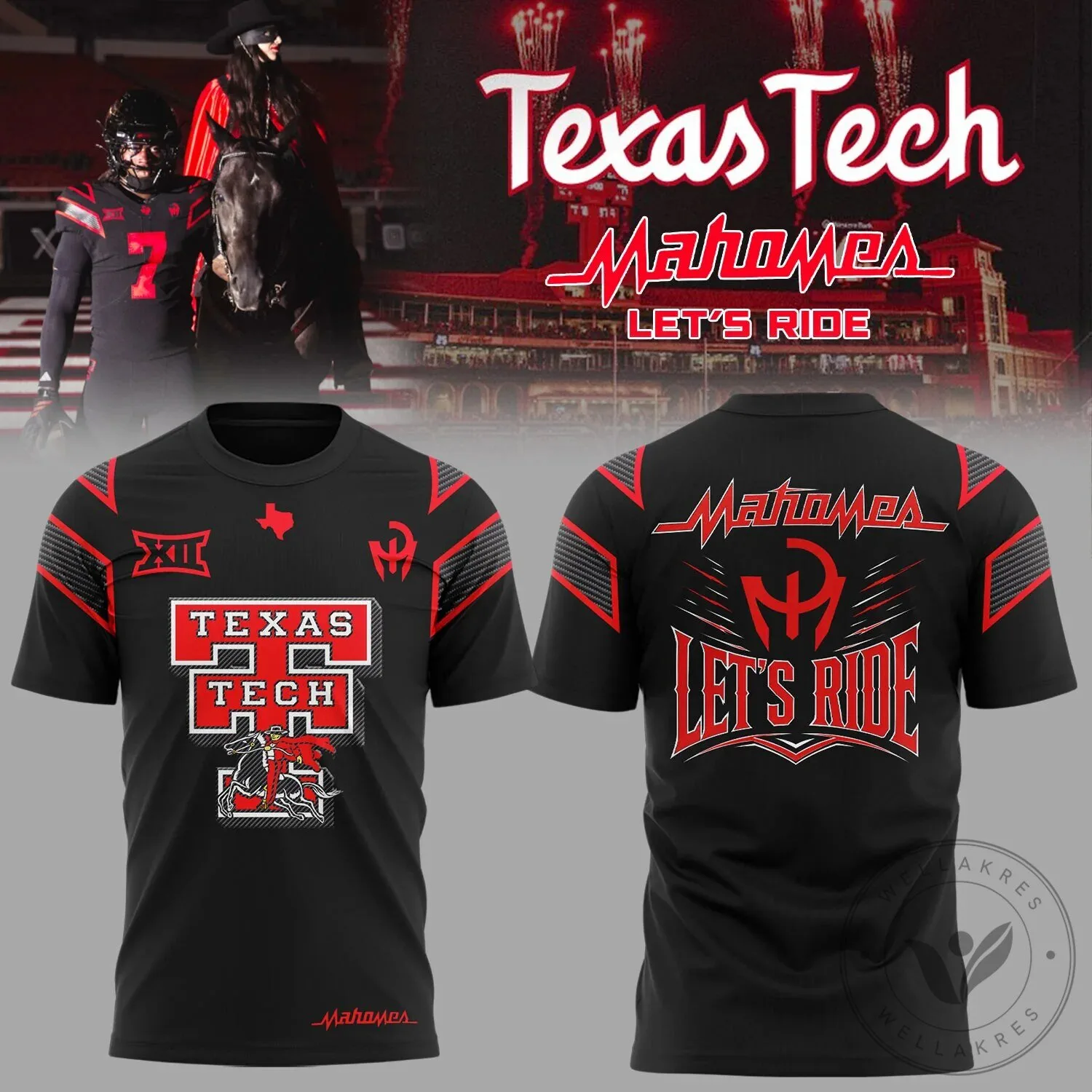 Texas Tech Red Raiders Fan T-Shirt with Patrick Mahomes for Football Enthusiasts