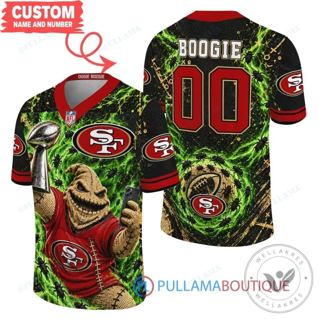 San Francisco 49ers Oogie Boogie Halloween Football Jersey San Francisco 49ers Oogie Boogie Halloween Football Jersey