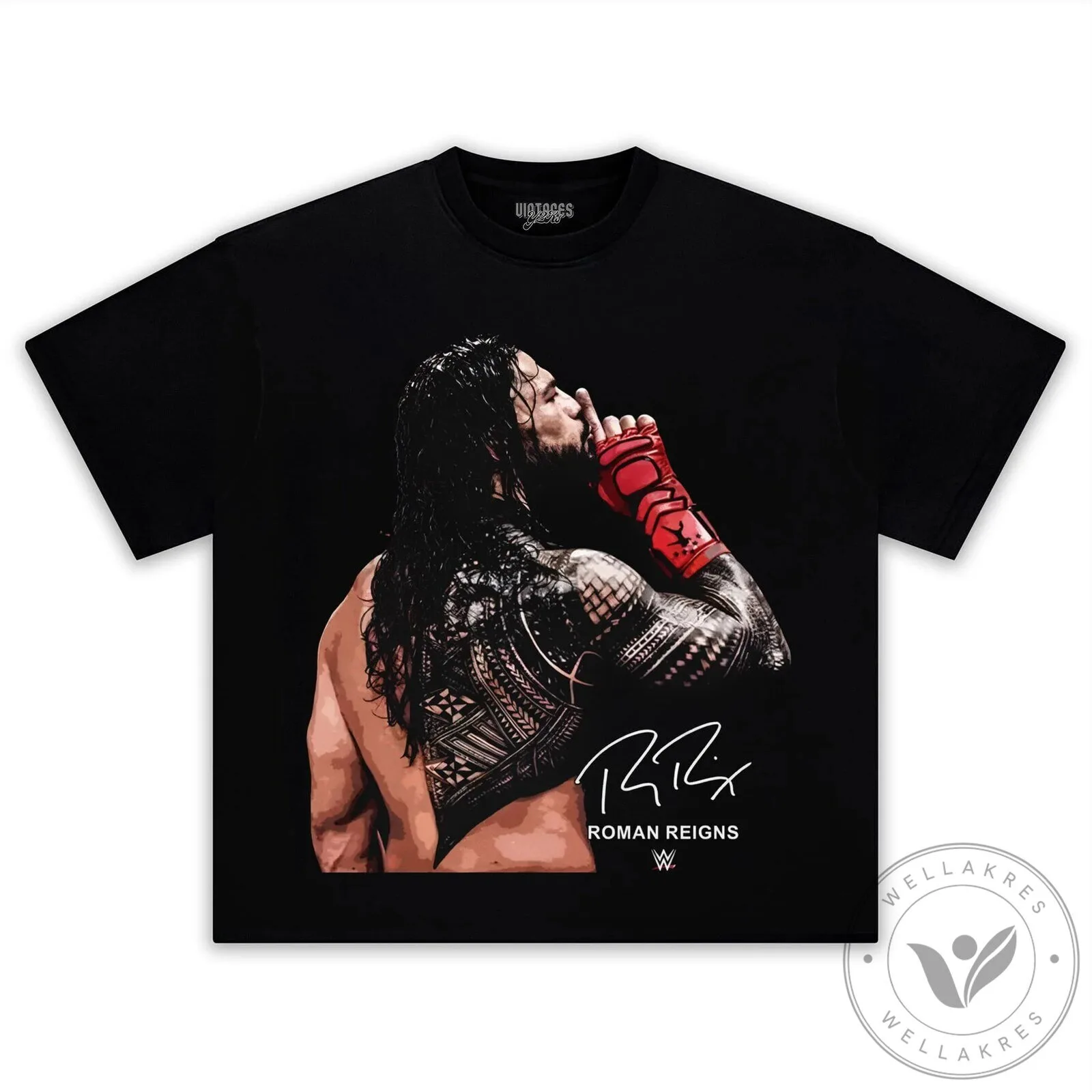 Roman Reigns Tribal Chief Acknowledged Signature Black T-Shirt