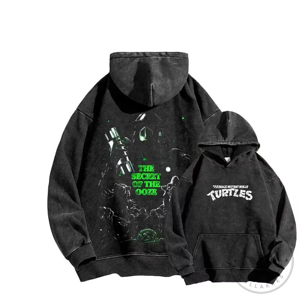 Teenage Mutant Ninja Turtles The Secret of the Ooze Washed Black Hoodie