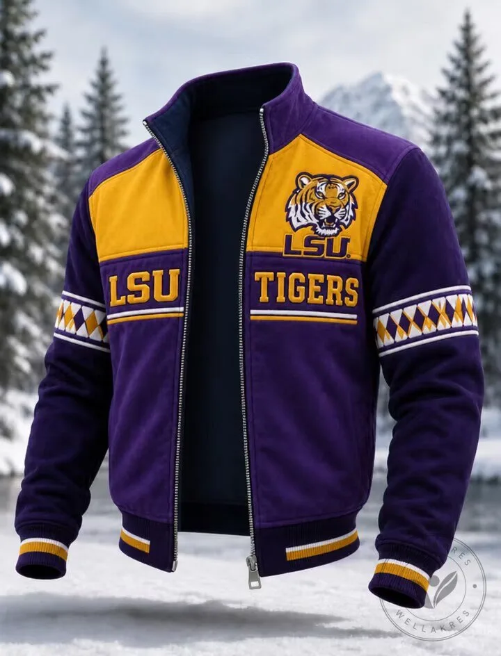 Purple and Gold Varsity Jacket for Louisiana State University Tigers