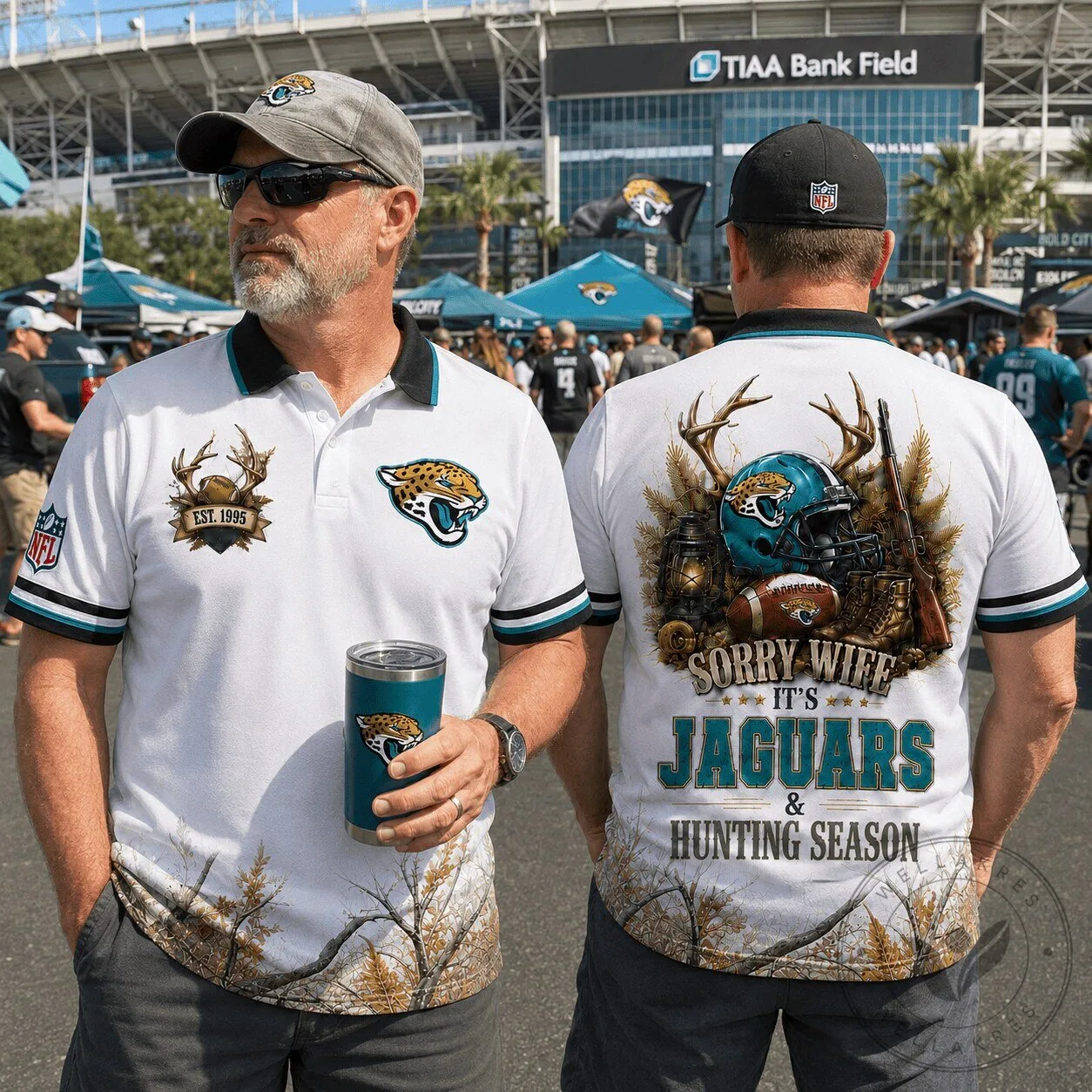 Jacksonville Jaguars Football Hunting Season Polo Shirt for Men