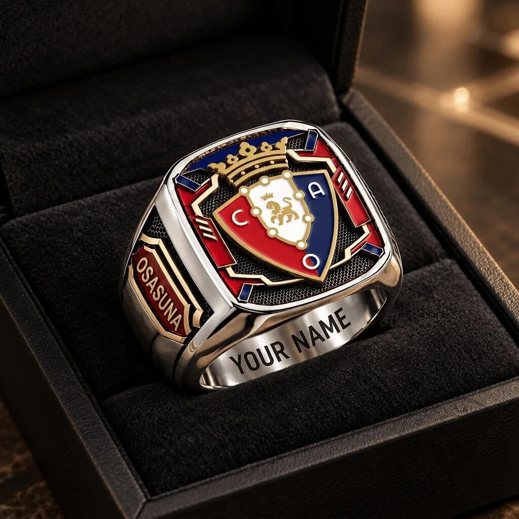 Osasuna La Liga Football Club Fan Championship Ring with Custom Name Engraving