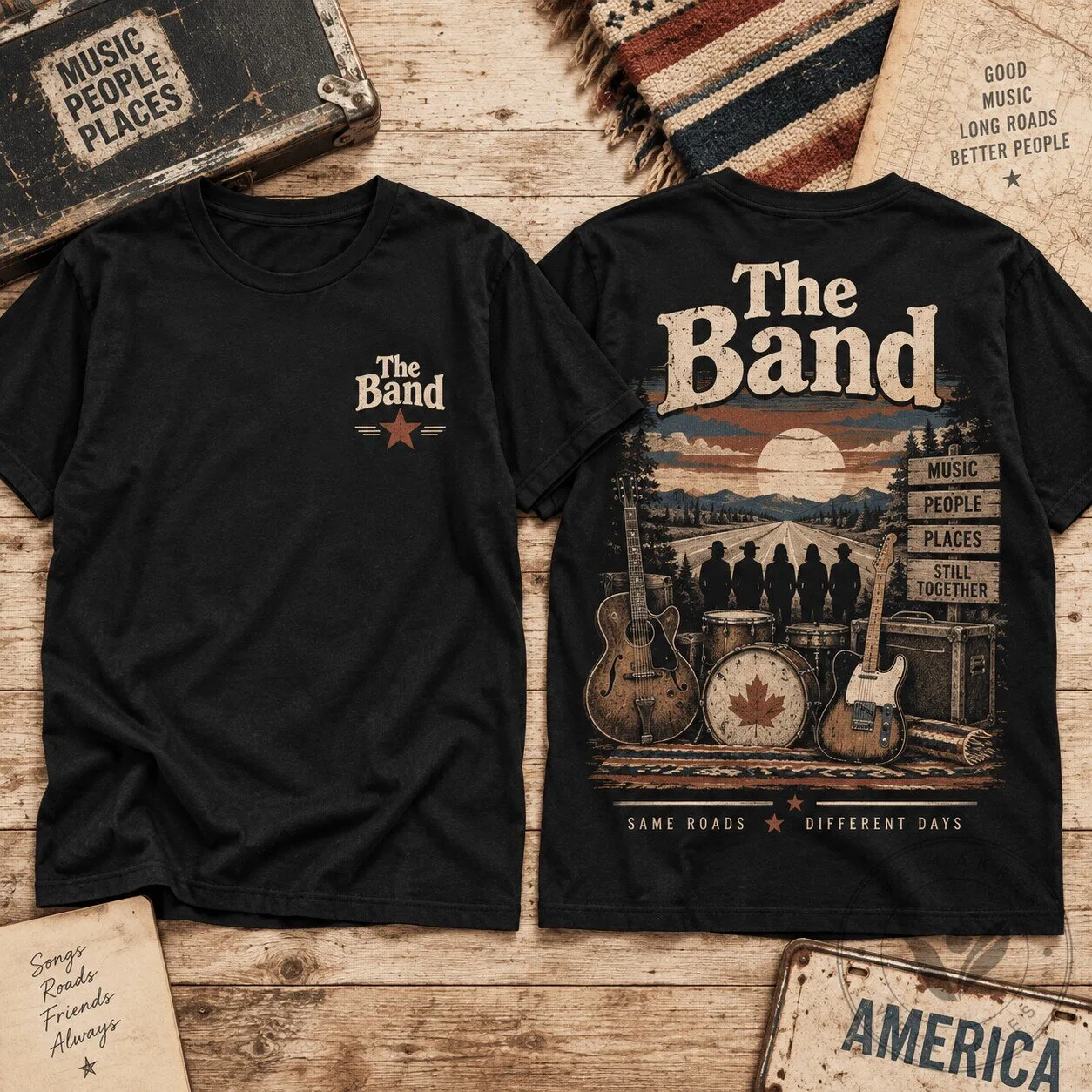 The Band Rock Band Shirt, Americana Music People Places Still Together T-Shirt