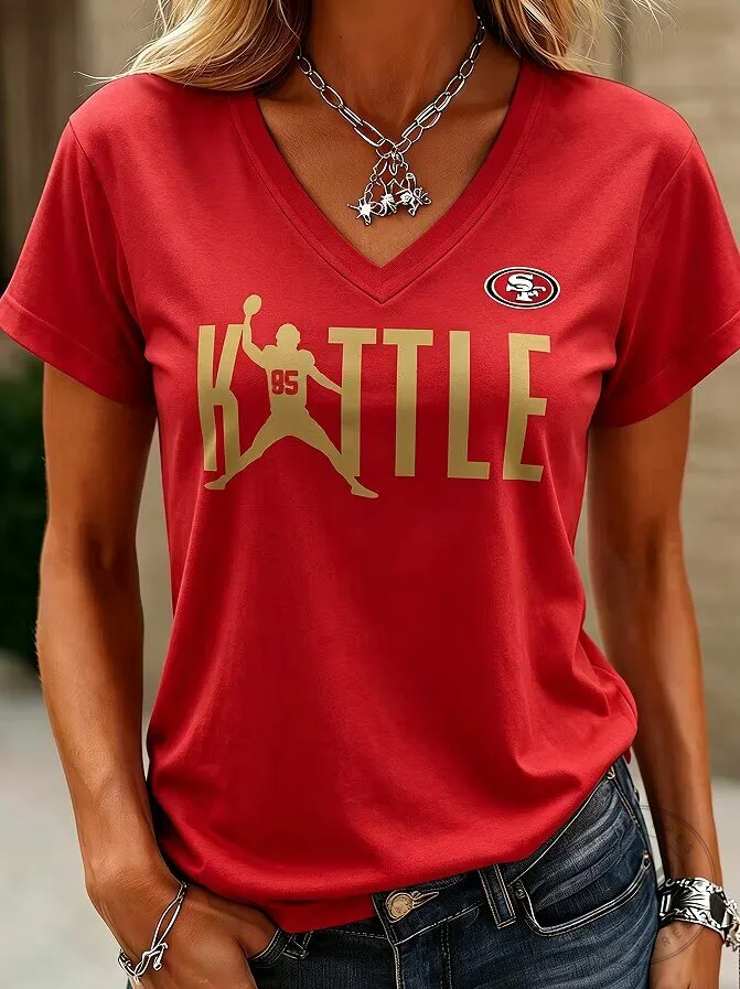NFL Fan Apparel George Kittle San Francisco 49ers V-Neck T-Shirt