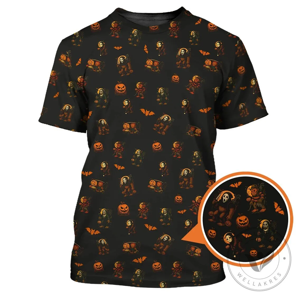 Funny Halloween Golf Polo Shirt with Bigfoot and Pumpkin Pattern 11 Funny Halloween Golf Polo Shirt with Bigfoot and Pumpkin Pattern
