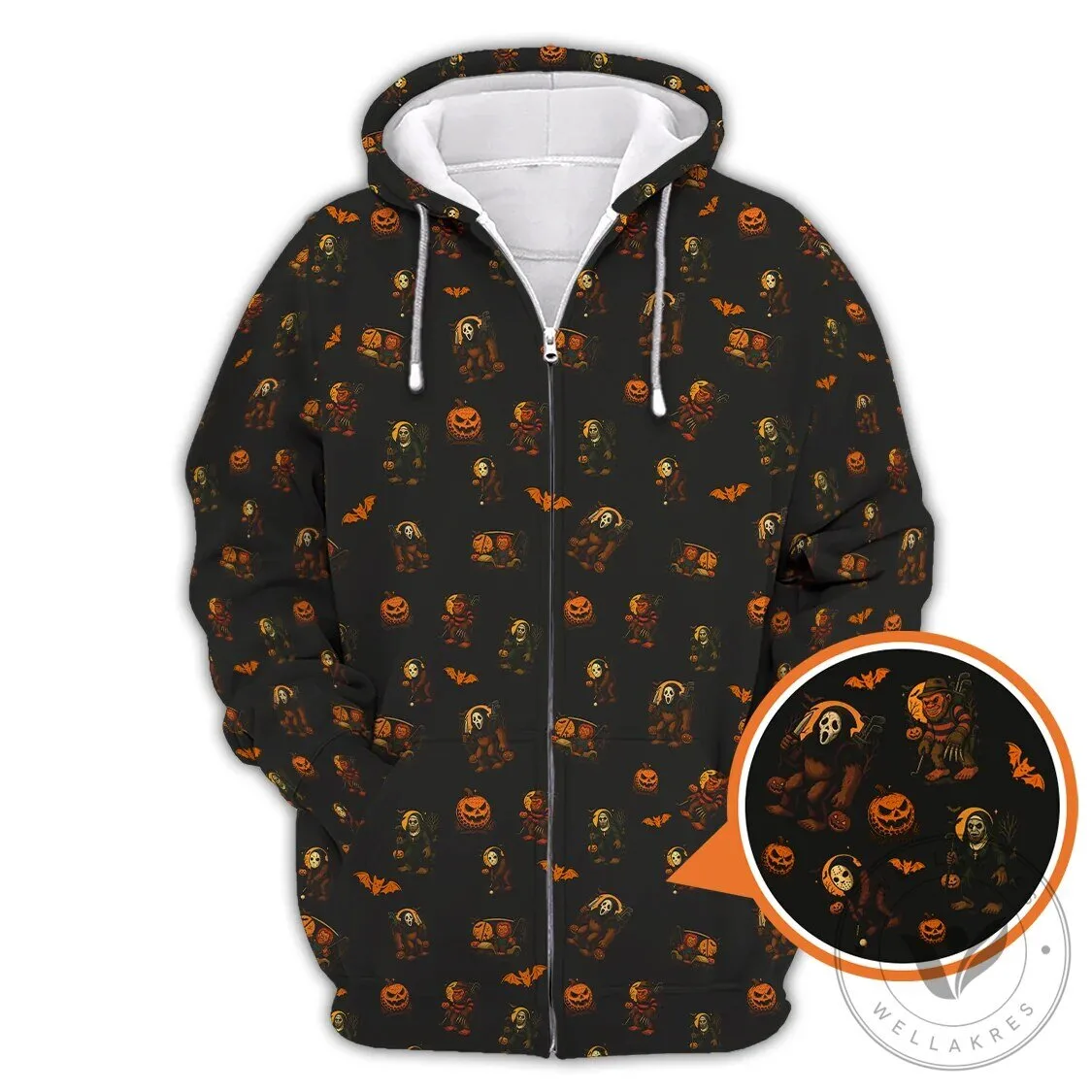 Funny Halloween Golf Polo Shirt with Bigfoot and Pumpkin Pattern 14 Funny Halloween Golf Polo Shirt with Bigfoot and Pumpkin Pattern