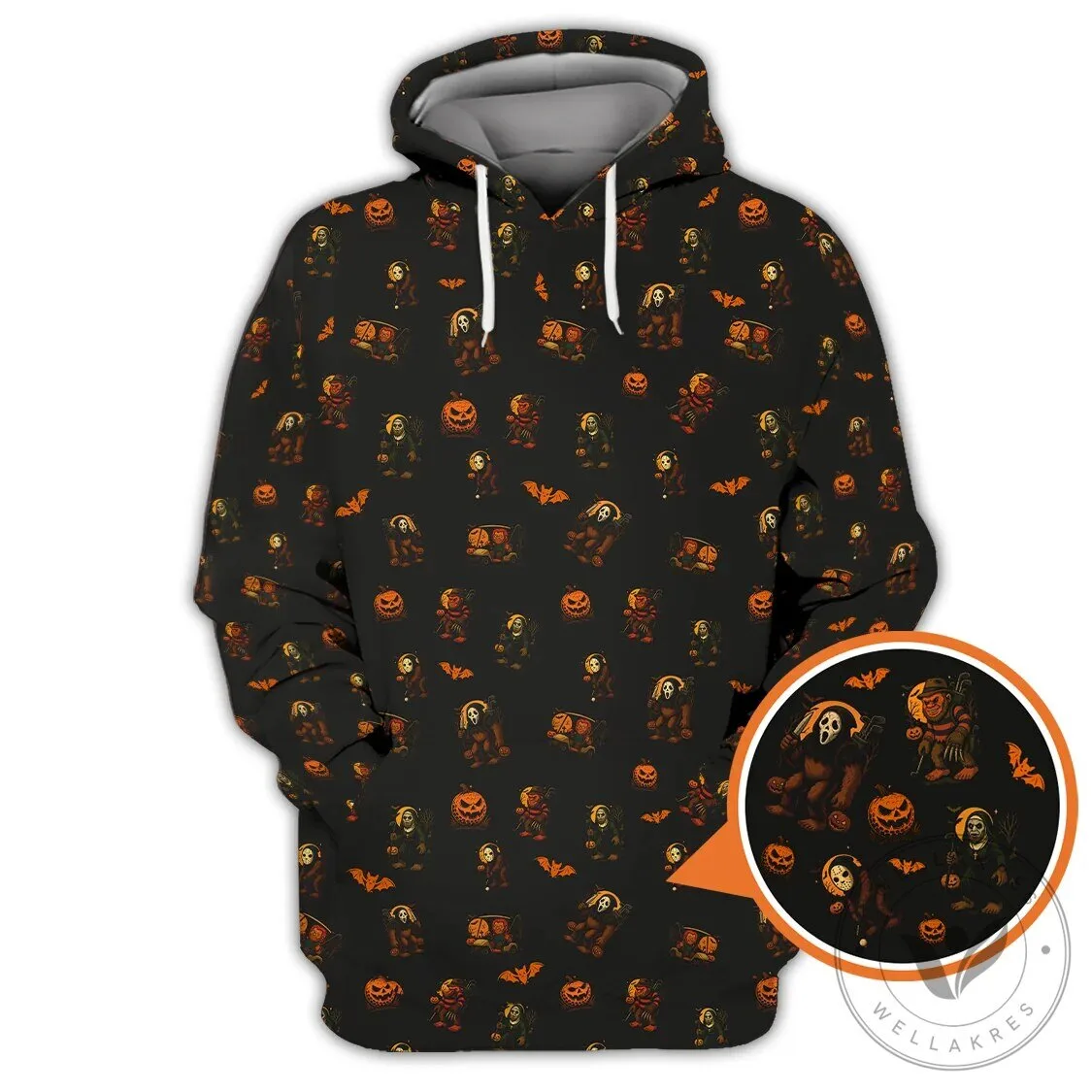 Funny Halloween Golf Polo Shirt with Bigfoot and Pumpkin Pattern 15 Funny Halloween Golf Polo Shirt with Bigfoot and Pumpkin Pattern
