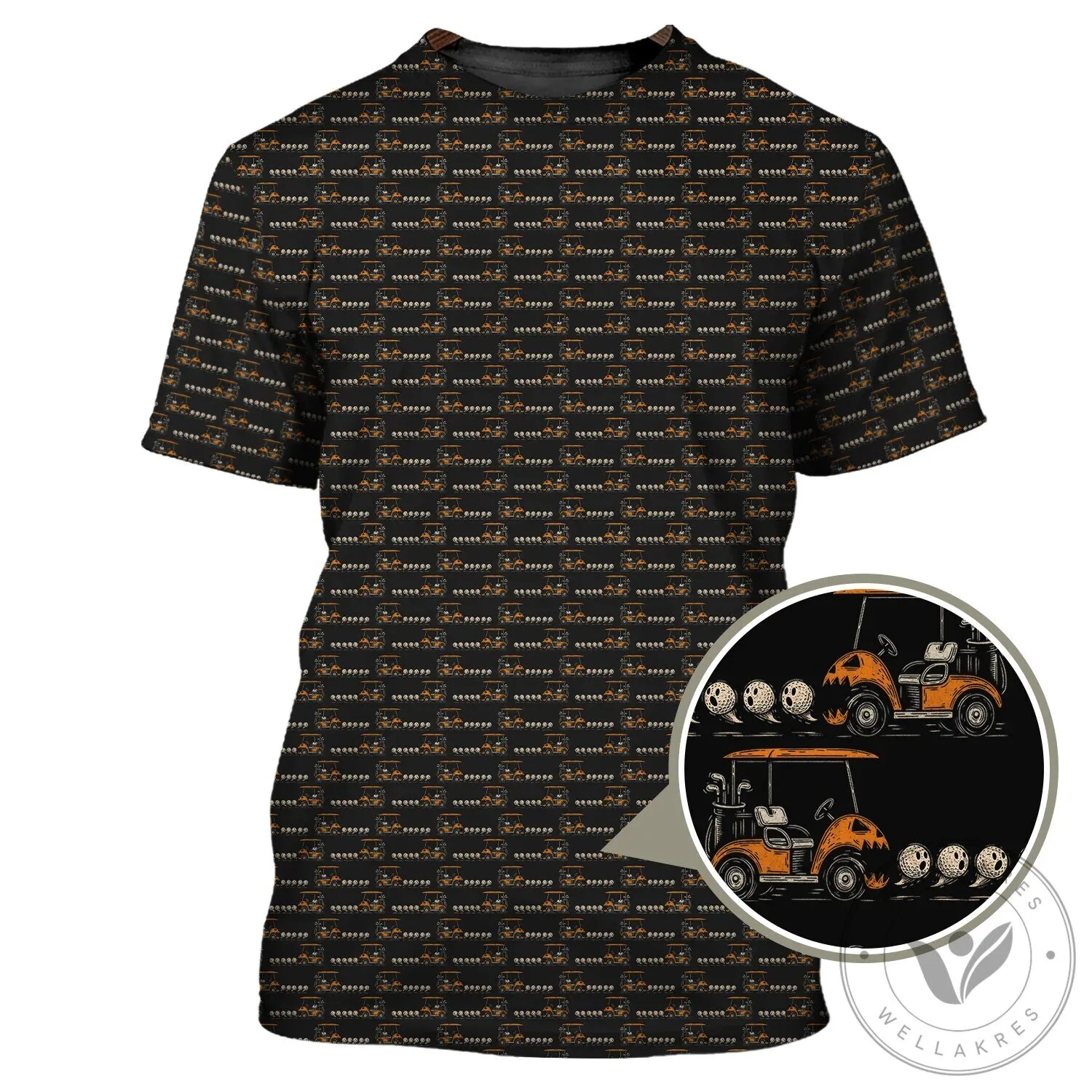 Funny Halloween Shirt, Golf Cart Pumpkin Pattern Polo Shirt for Men 11 Funny Halloween Shirt, Golf Cart Pumpkin Pattern Polo Shirt for Men