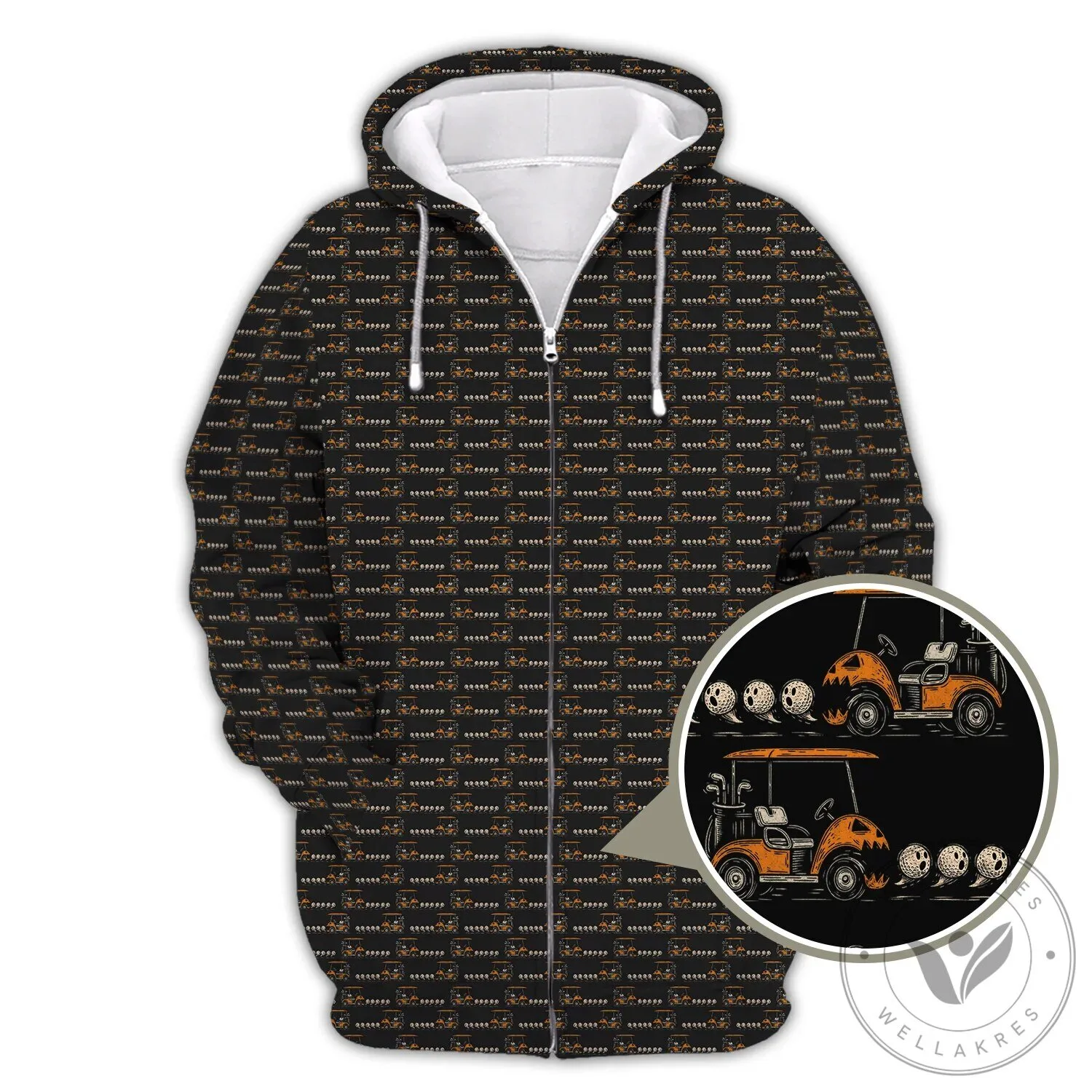 Funny Halloween Shirt, Golf Cart Pumpkin Pattern Polo Shirt for Men 13 Funny Halloween Shirt, Golf Cart Pumpkin Pattern Polo Shirt for Men
