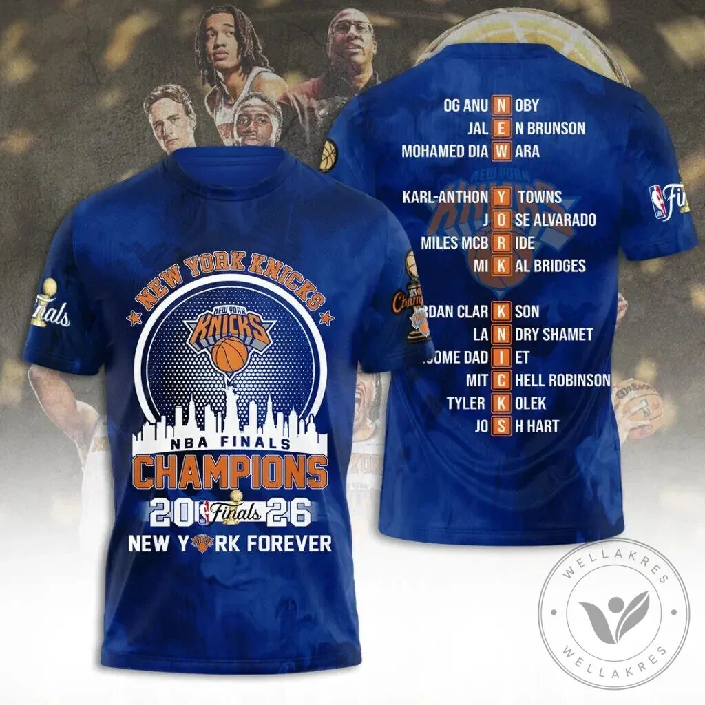 New York Knicks NBA Finals Champions 2026 Basketball Team T-Shirt