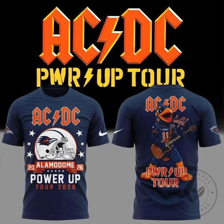 AC/DC Power Up Tour 2026 Concert T-Shirt for UTSA Football at Alamodome 9 AC/DC Power Up Tour 2026 Concert T-Shirt for UTSA Football at Alamodome