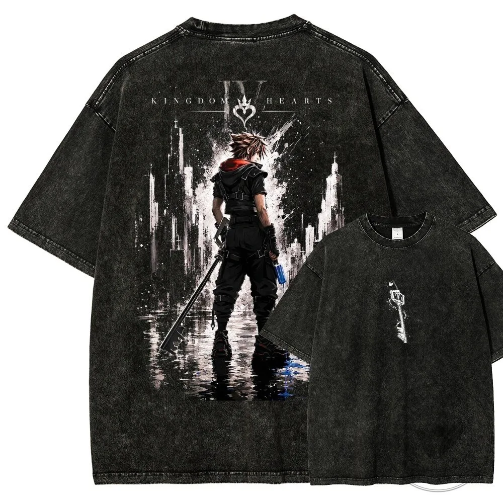 Kingdom Hearts Sora Keyblade Wielder Distressed Black T-Shirt