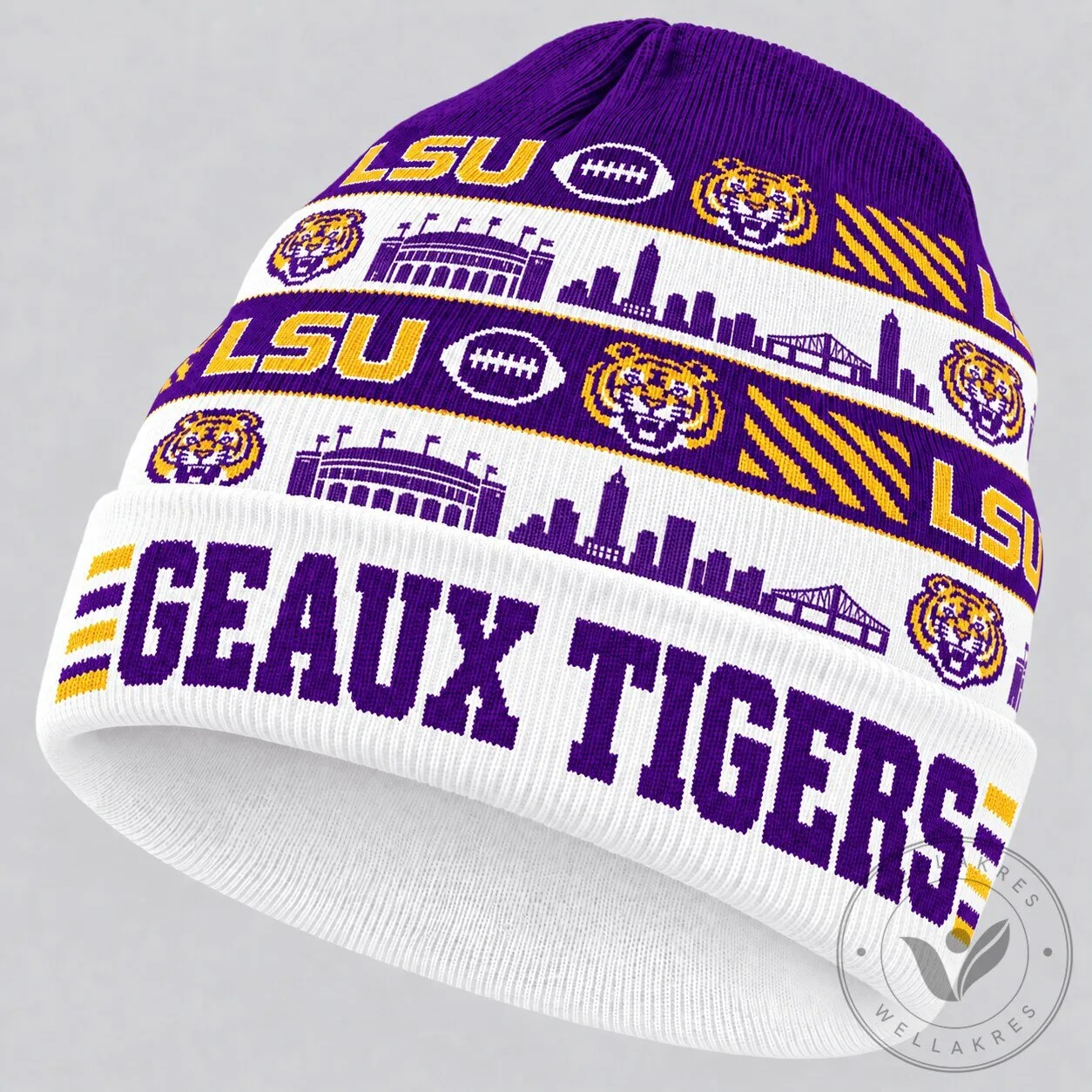 Louisiana State University Tigers Football Team Fan Beanie Hat
