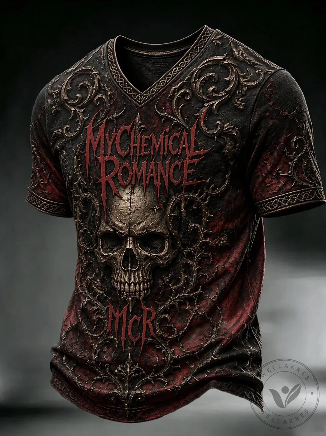 My Chemical Romance Skull Gothic V-Neck T-Shirt