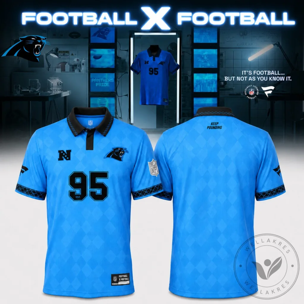 Polo Shirt with Collared Fan Design for Carolina Panthers Football Enthusiasts Polo Shirt with Collared Fan Design for Carolina Panthers Football Enthusiasts