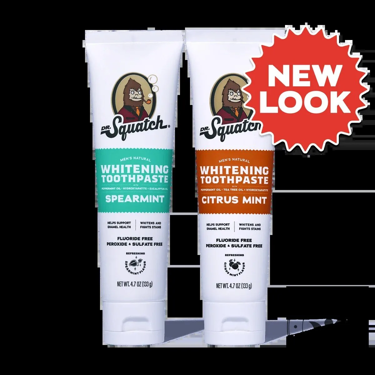 Dr. Squatch Men's Natural Whitening Toothpaste Spearmint and Citrus Mint Kit 4 Dr. Squatch Men's Natural Whitening Toothpaste Spearmint and Citrus Mint Kit
