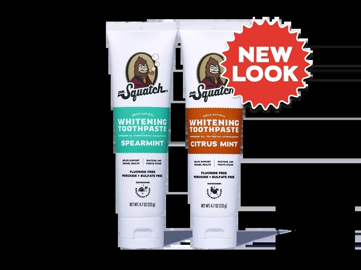 Dr. Squatch Men's Natural Whitening Toothpaste Spearmint and Citrus Mint Kit 8 Dr. Squatch Men