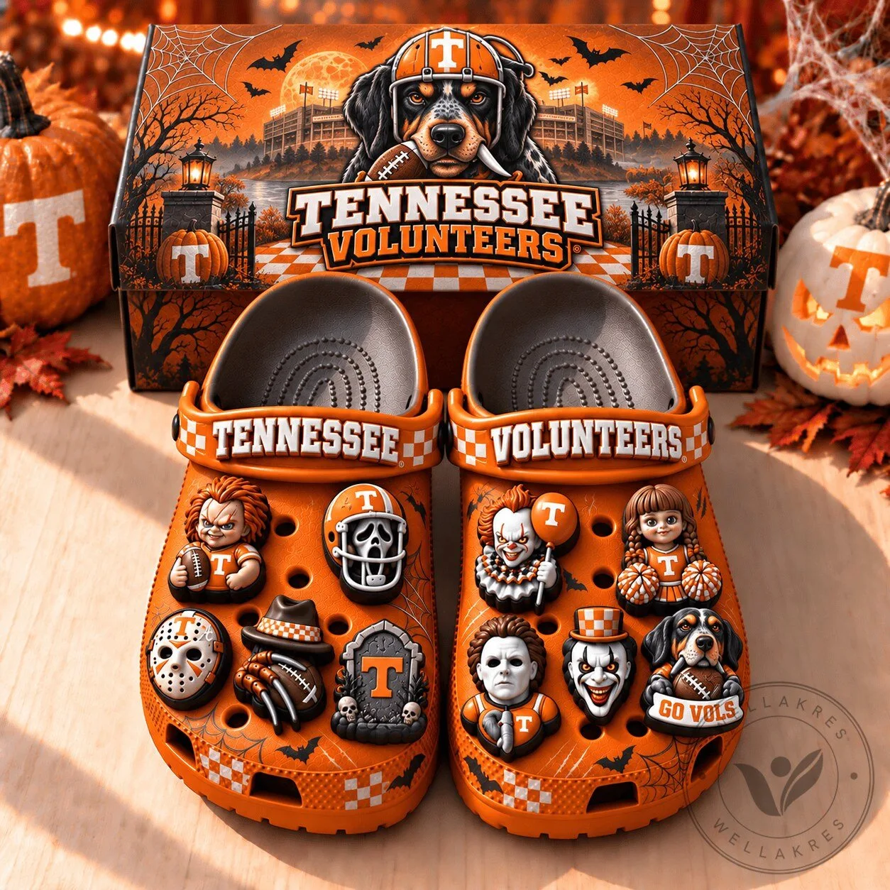 Tennessee Volunteers Halloween Horror Movie Characters Football Team Clogs 2 Tennessee Volunteers Halloween Horror Movie Characters Football Team Clogs