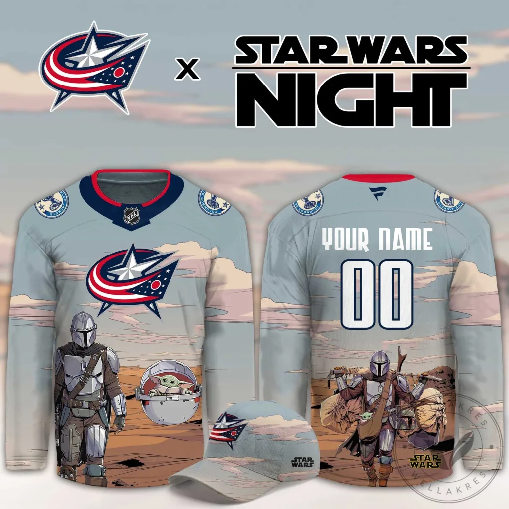 Columbus Blue Jackets Star Wars Night Personalized Hockey Jersey Columbus Blue Jackets Star Wars Night Personalized Hockey Jersey