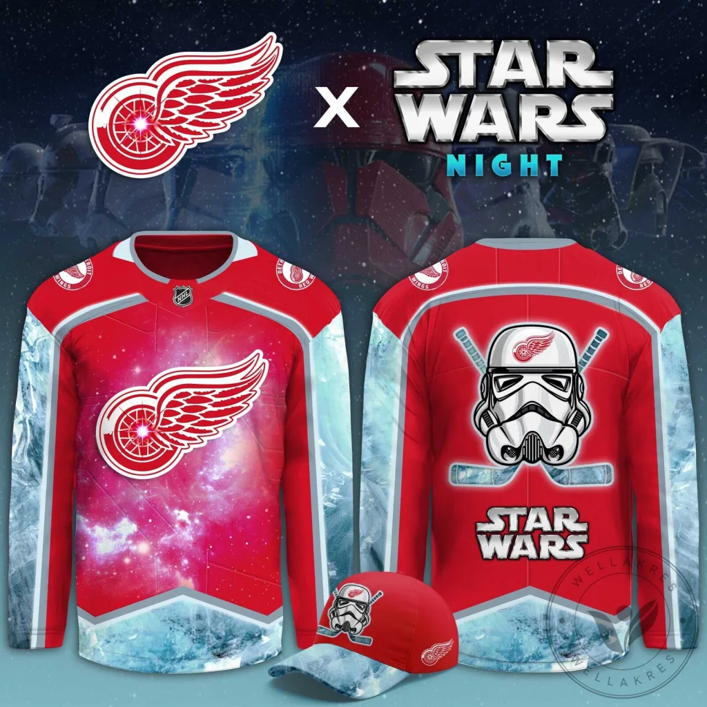 Detroit Red Wings Star Wars Night Galactic Stormtrooper Hockey Jersey Detroit Red Wings Star Wars Night Galactic Stormtrooper Hockey Jersey
