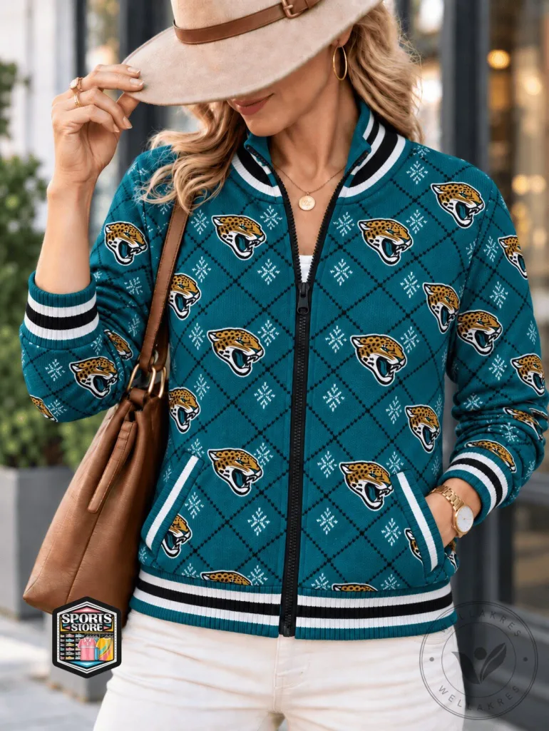Jacksonville Jaguars All Over Print Diamond Pattern Bomber Jacket 28 Jacksonville Jaguars All Over Print Diamond Pattern Bomber Jacket