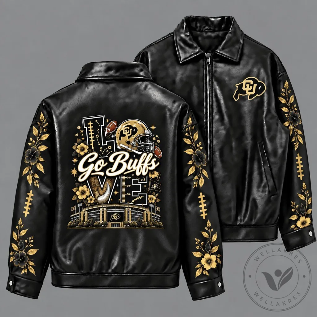 Colorado Buffaloes Football Team Black Leather Jacket Colorado Buffaloes Football Team Black Leather Jacket