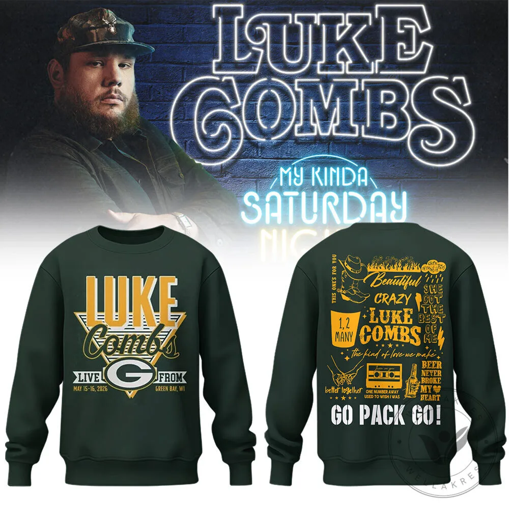 Lambeau Field Concert Sweatshirt for Luke Combs My Kinda Saturday Night