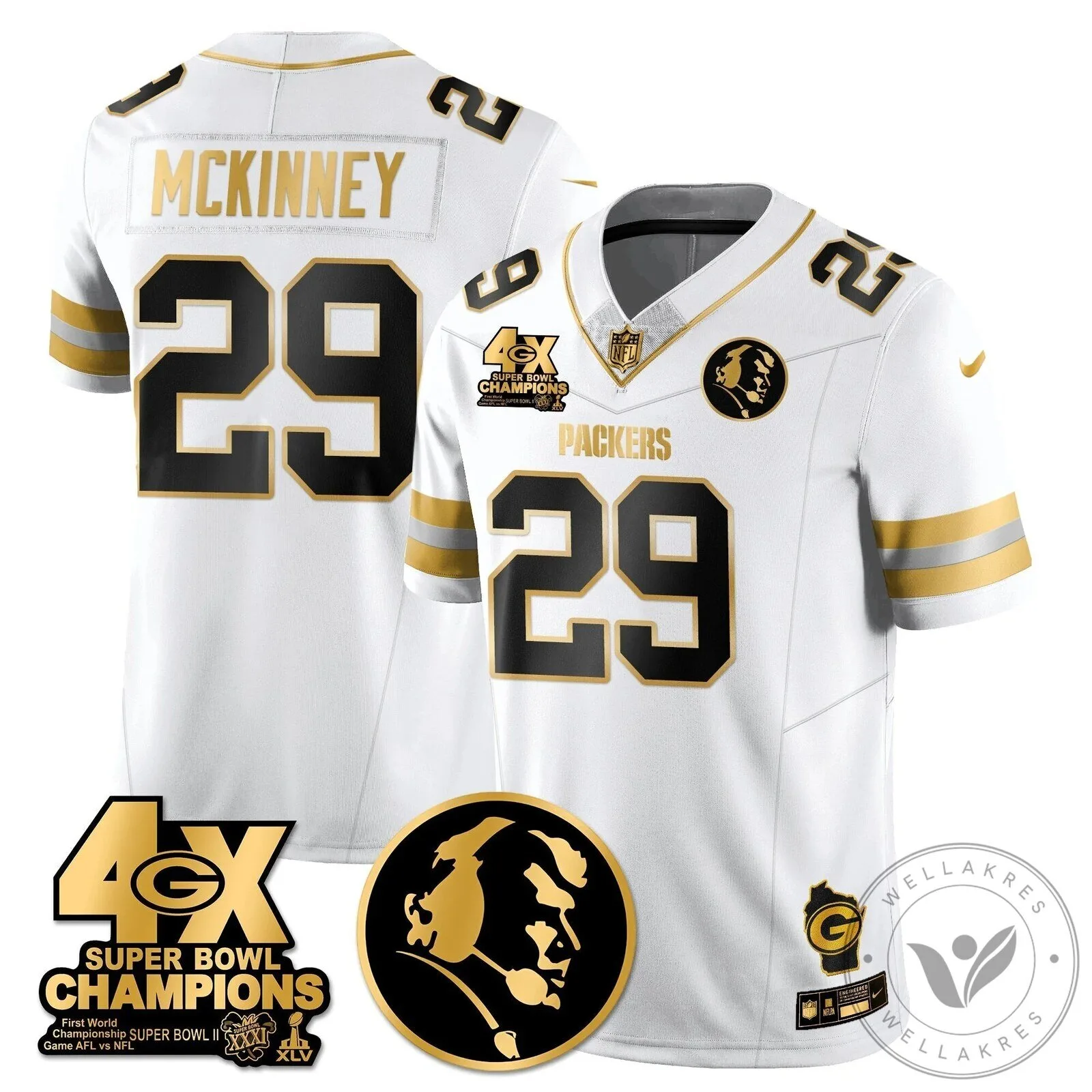 John Madden Green Bay Packers Super Bowl Champions Black Gold Football Jersey 71 John Madden Green Bay Packers Super Bowl Champions Black Gold Football Jersey