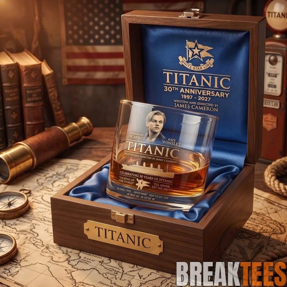Titanic 30th Anniversary Movie Commemorative Whiskey Drinking Glass 5 Titanic 30th Anniversary Movie Commemorative Whiskey Drinking Glass