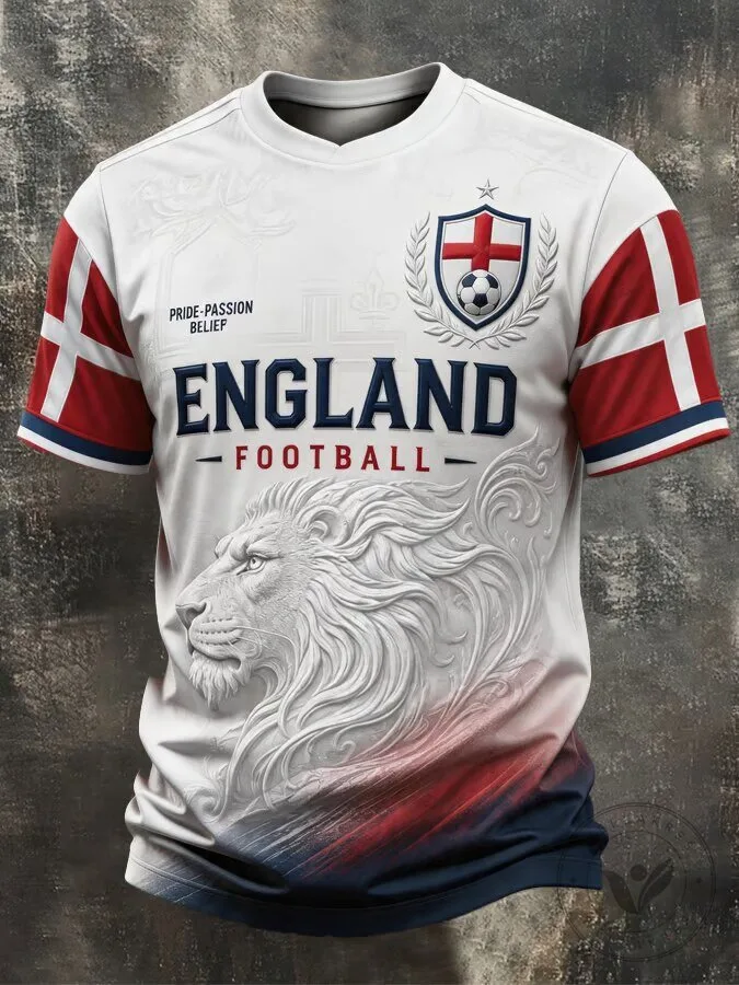 England Soccer Team Lion Crest Football Jersey
