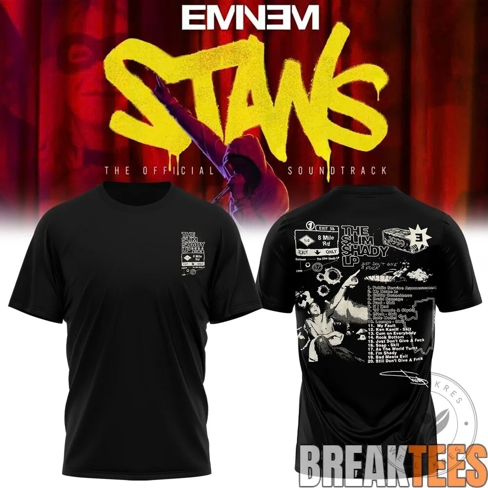 Eminem The Slim Shady LP Album Tracklist Black T-Shirt