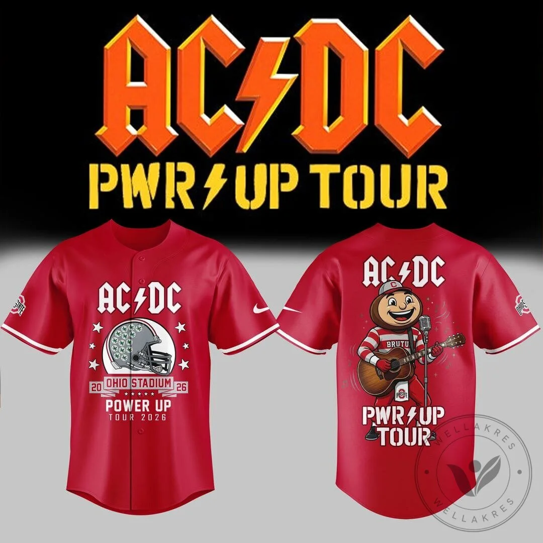 Ohio State Football AC/DC Power Up Tour 2026 Baseball Jersey