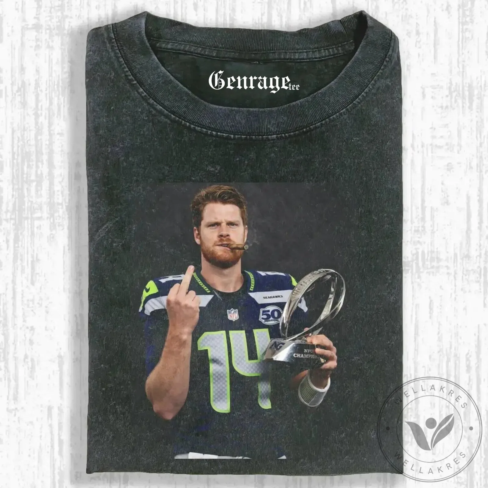 Sam Darnold Middle Finger Trophy Seattle Football Fan T-Shirt