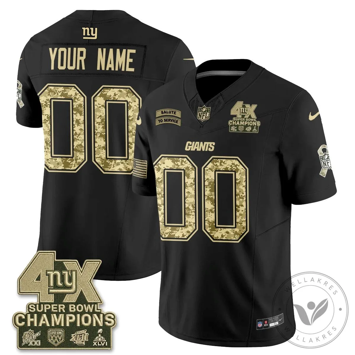 New York Giants Black Salute To Service Custom Football Jersey 9 New York Giants Black Salute To Service Custom Football Jersey