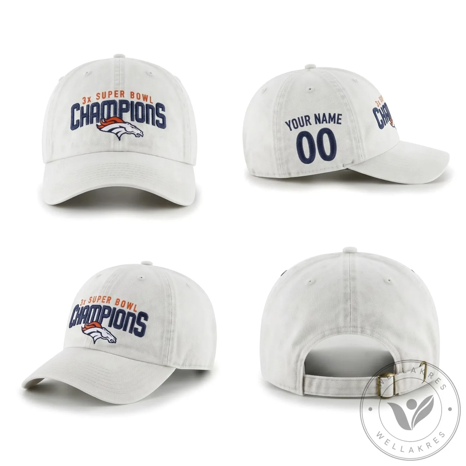 Denver Broncos Super Bowl Champions Custom Embroidered Washed Cap Hat 10 Denver Broncos Super Bowl Champions Custom Embroidered Washed Cap Hat