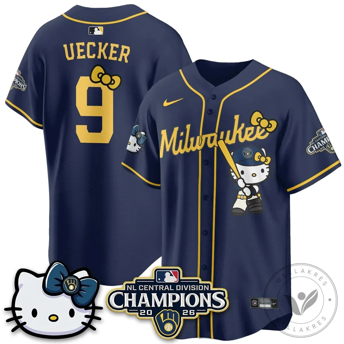 Milwaukee Brewers Hello Kitty Christian Yelich Baseball Jersey 56 Milwaukee Brewers Hello Kitty Christian Yelich Baseball Jersey