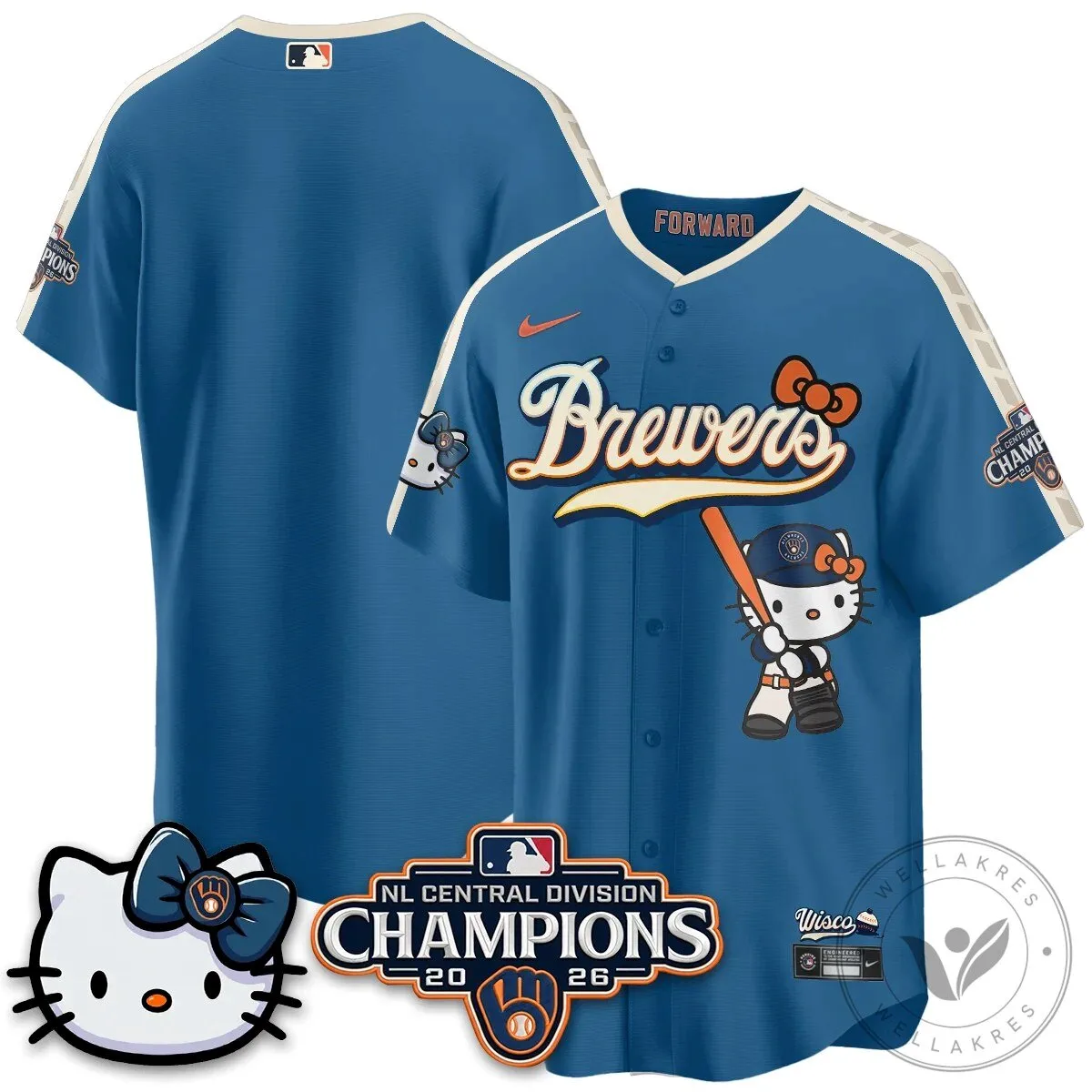 Milwaukee Brewers Hello Kitty Christian Yelich Baseball Jersey 82 Milwaukee Brewers Hello Kitty Christian Yelich Baseball Jersey