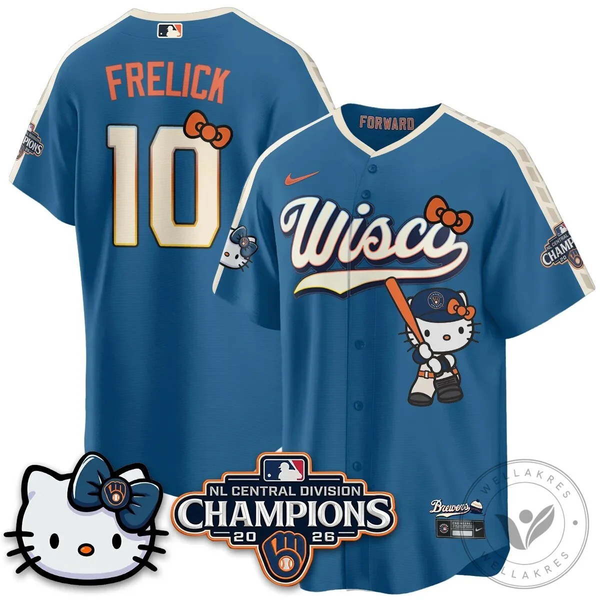 Milwaukee Brewers Hello Kitty Christian Yelich Baseball Jersey 86 Milwaukee Brewers Hello Kitty Christian Yelich Baseball Jersey