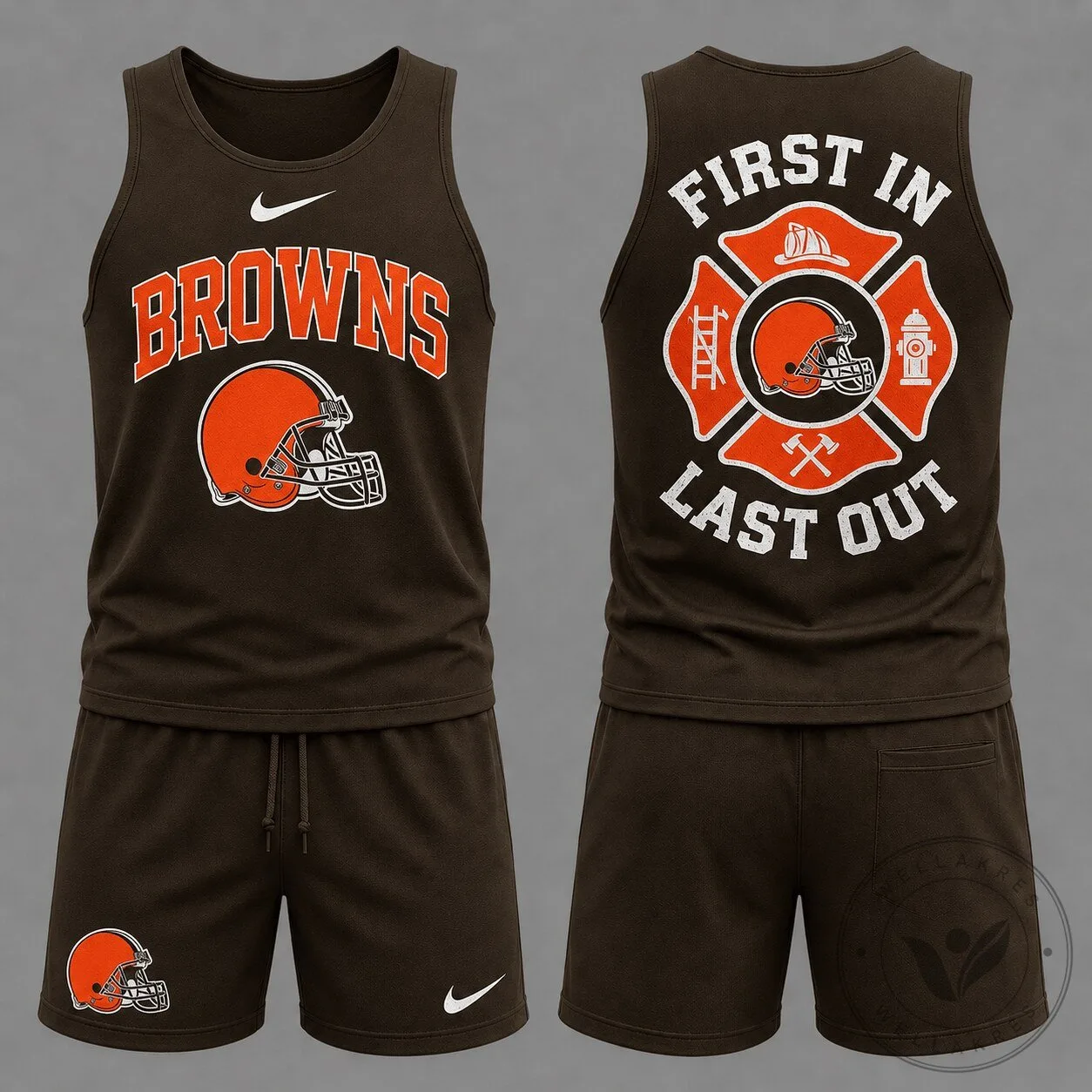 Cleveland Browns First In Last Out Firefighter Football Fan Tank Top