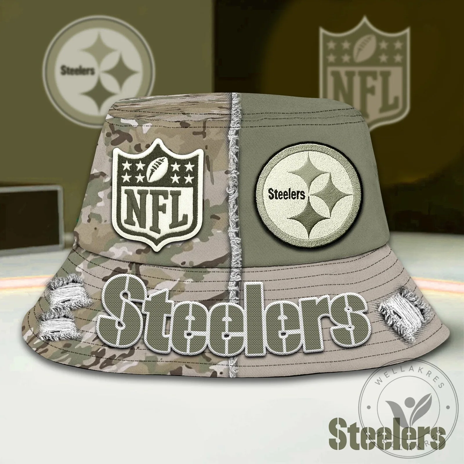 Pittsburgh Steelers National Football League Camouflage Bucket Hat