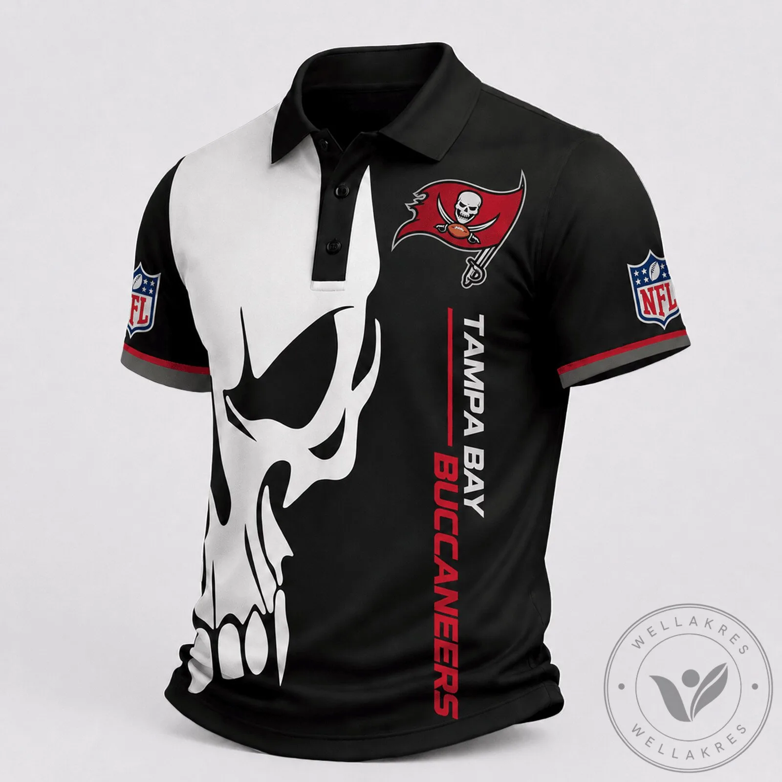 Tampa Bay Buccaneers Skull Game Day National Football League Polo Shirt